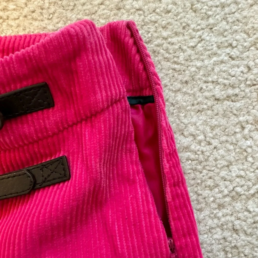 Boden Hot Pink Corduroy Mini Skirt with Buckle Straps